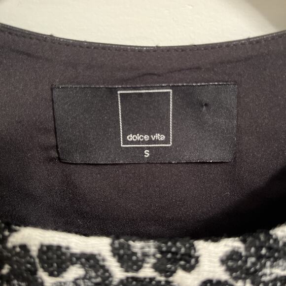 Dolce Vita Blouse Top Leather Shoulder Leopard Print Black Women's Size Small - Picture 5 of 10